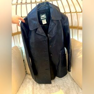 Perfect  condition vintage womens blue leather jacket